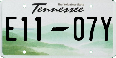 TN license plate E1107Y
