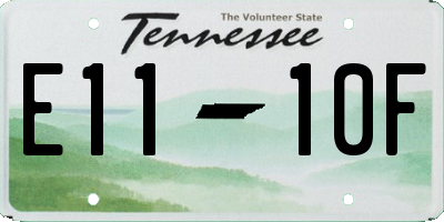 TN license plate E1110F