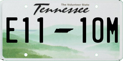 TN license plate E1110M