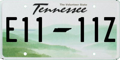 TN license plate E1111Z