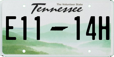 TN license plate E1114H
