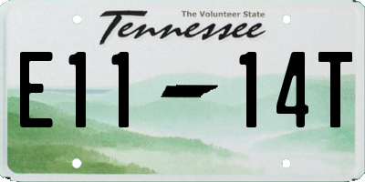 TN license plate E1114T