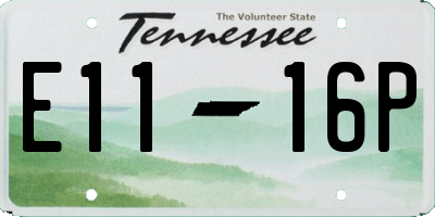 TN license plate E1116P
