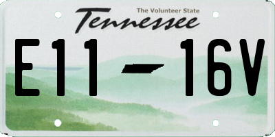 TN license plate E1116V