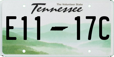 TN license plate E1117C