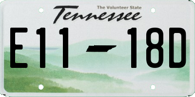TN license plate E1118D