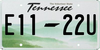 TN license plate E1122U
