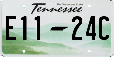 TN license plate E1124C