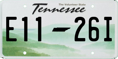TN license plate E1126I