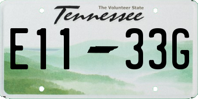 TN license plate E1133G