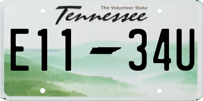 TN license plate E1134U