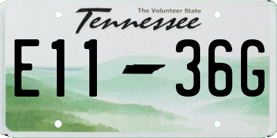 TN license plate E1136G