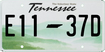 TN license plate E1137D