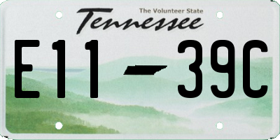 TN license plate E1139C