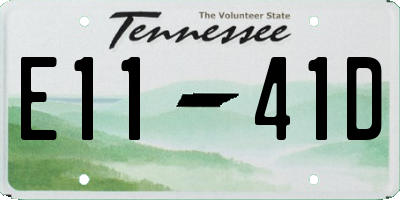 TN license plate E1141D