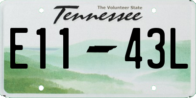 TN license plate E1143L