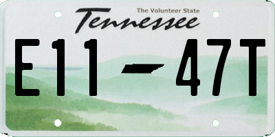 TN license plate E1147T