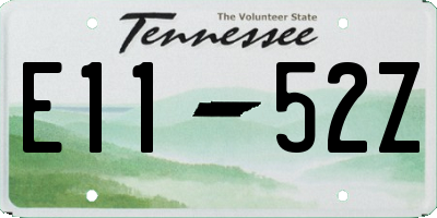 TN license plate E1152Z