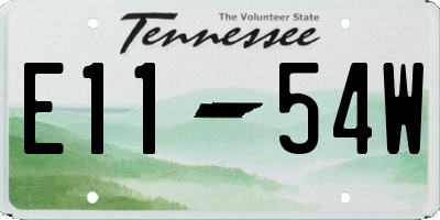 TN license plate E1154W