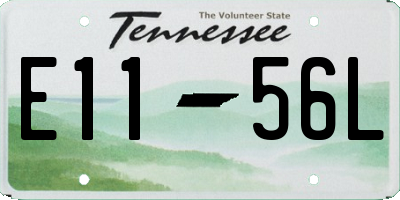 TN license plate E1156L