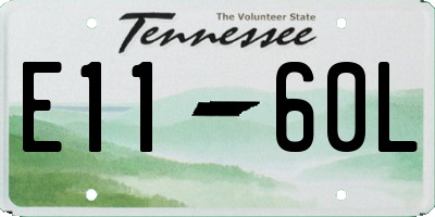 TN license plate E1160L