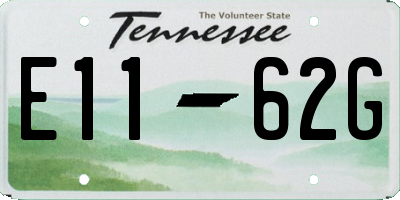 TN license plate E1162G