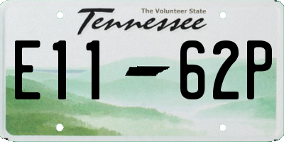 TN license plate E1162P