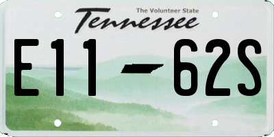 TN license plate E1162S