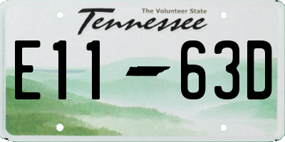 TN license plate E1163D