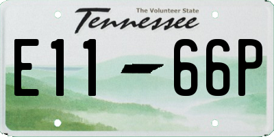 TN license plate E1166P