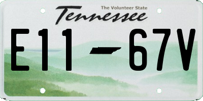 TN license plate E1167V