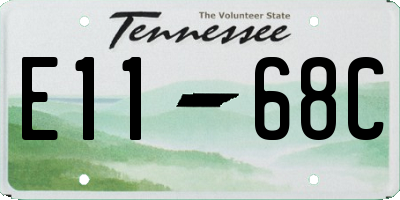 TN license plate E1168C