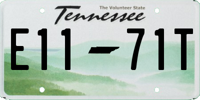 TN license plate E1171T