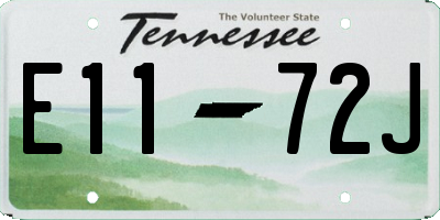 TN license plate E1172J