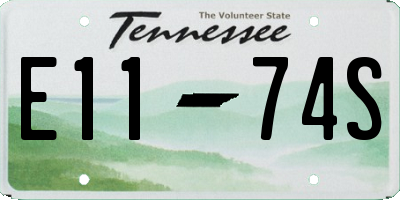 TN license plate E1174S