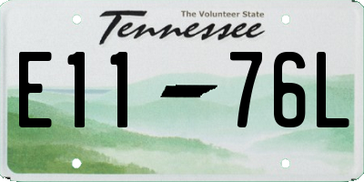 TN license plate E1176L
