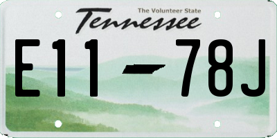 TN license plate E1178J