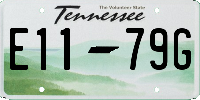 TN license plate E1179G