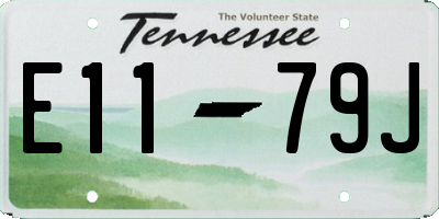 TN license plate E1179J