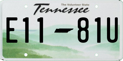 TN license plate E1181U