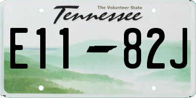TN license plate E1182J