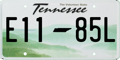 TN license plate E1185L