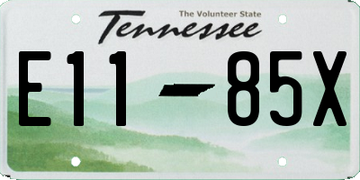 TN license plate E1185X