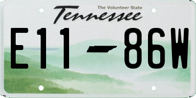 TN license plate E1186W
