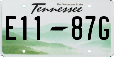 TN license plate E1187G