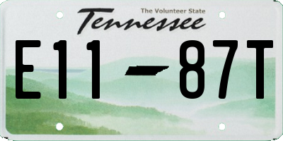 TN license plate E1187T