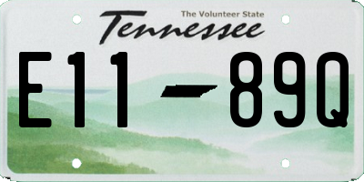 TN license plate E1189Q