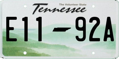 TN license plate E1192A