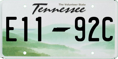 TN license plate E1192C