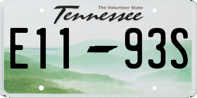 TN license plate E1193S